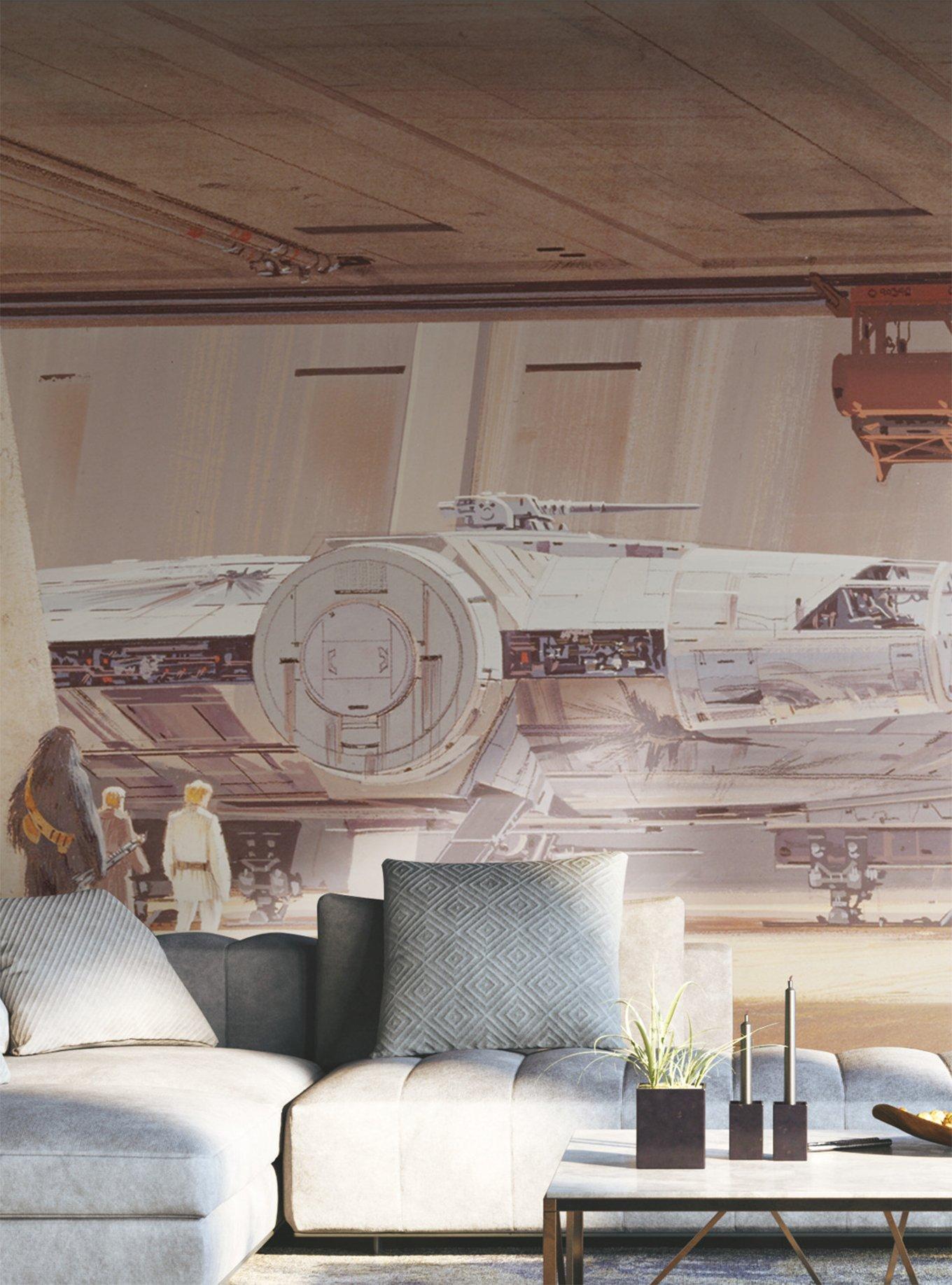 Star Wars Ralph Mcquarrie's Star Wars Docking Bay Millennium Falcon Peel & Stick Mural, , alternate