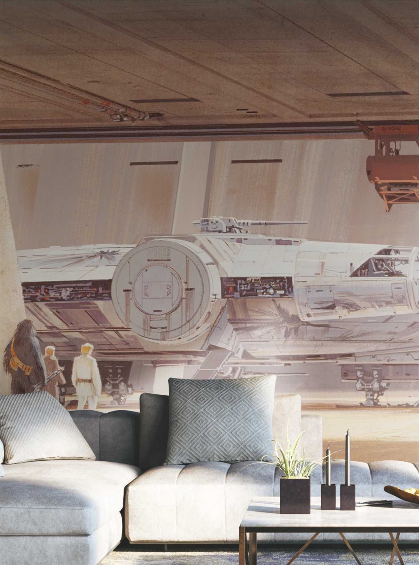 Star Wars Ralph Mcquarrie's Star Wars Docking Bay Millennium Falcon Peel & Stick Mural, , hi-res