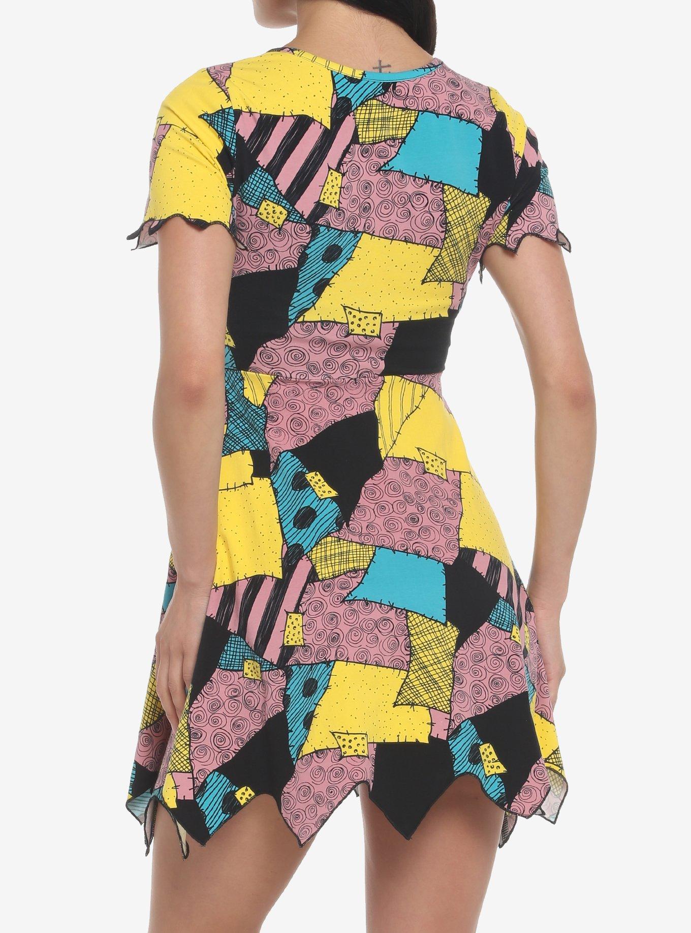 The Nightmare Before Christmas Sally Patchwork Jagged Dress, MULTI, alternate