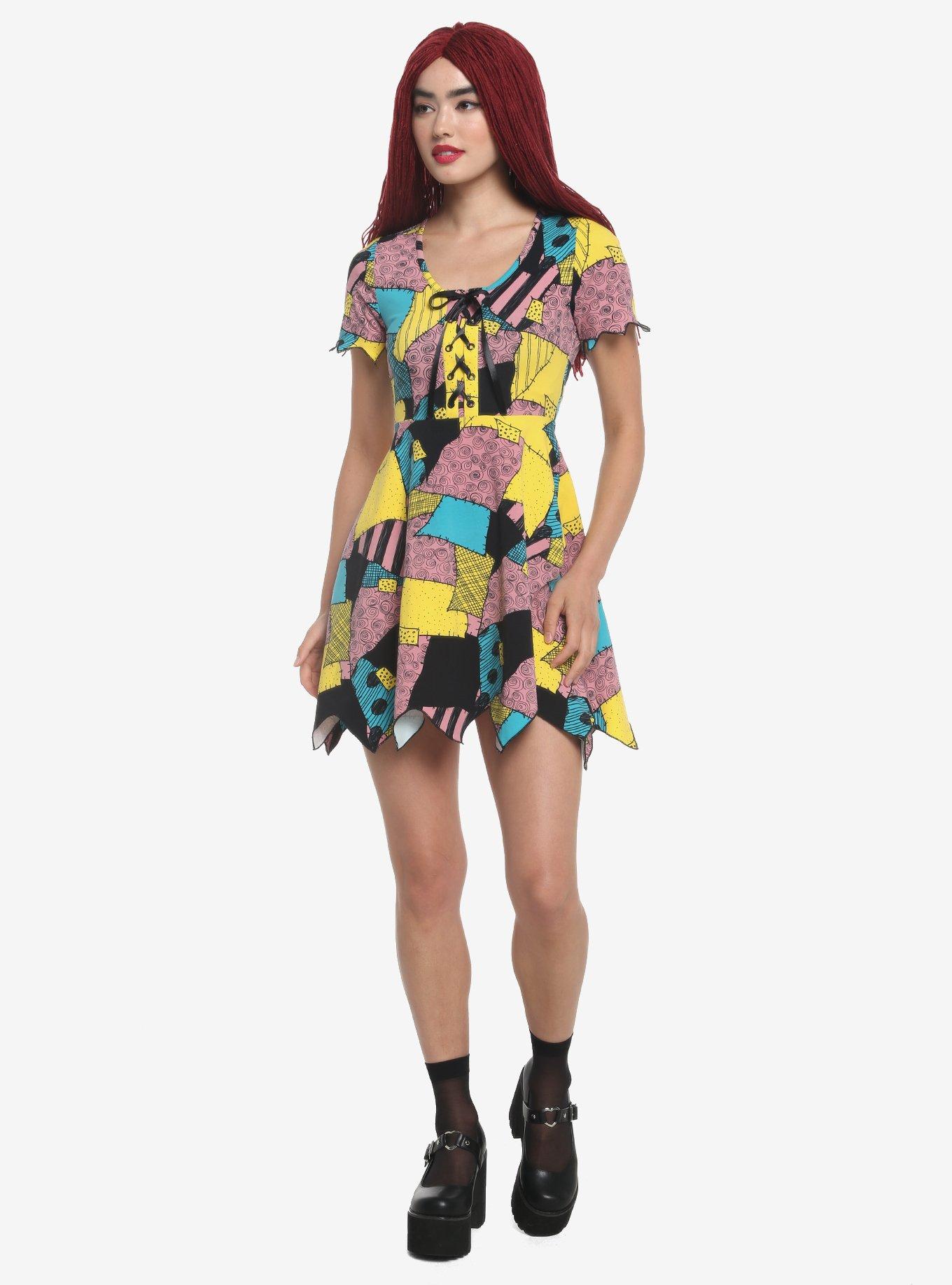 The Nightmare Before Christmas Sally Patchwork Jagged Dress, MULTI, alternate