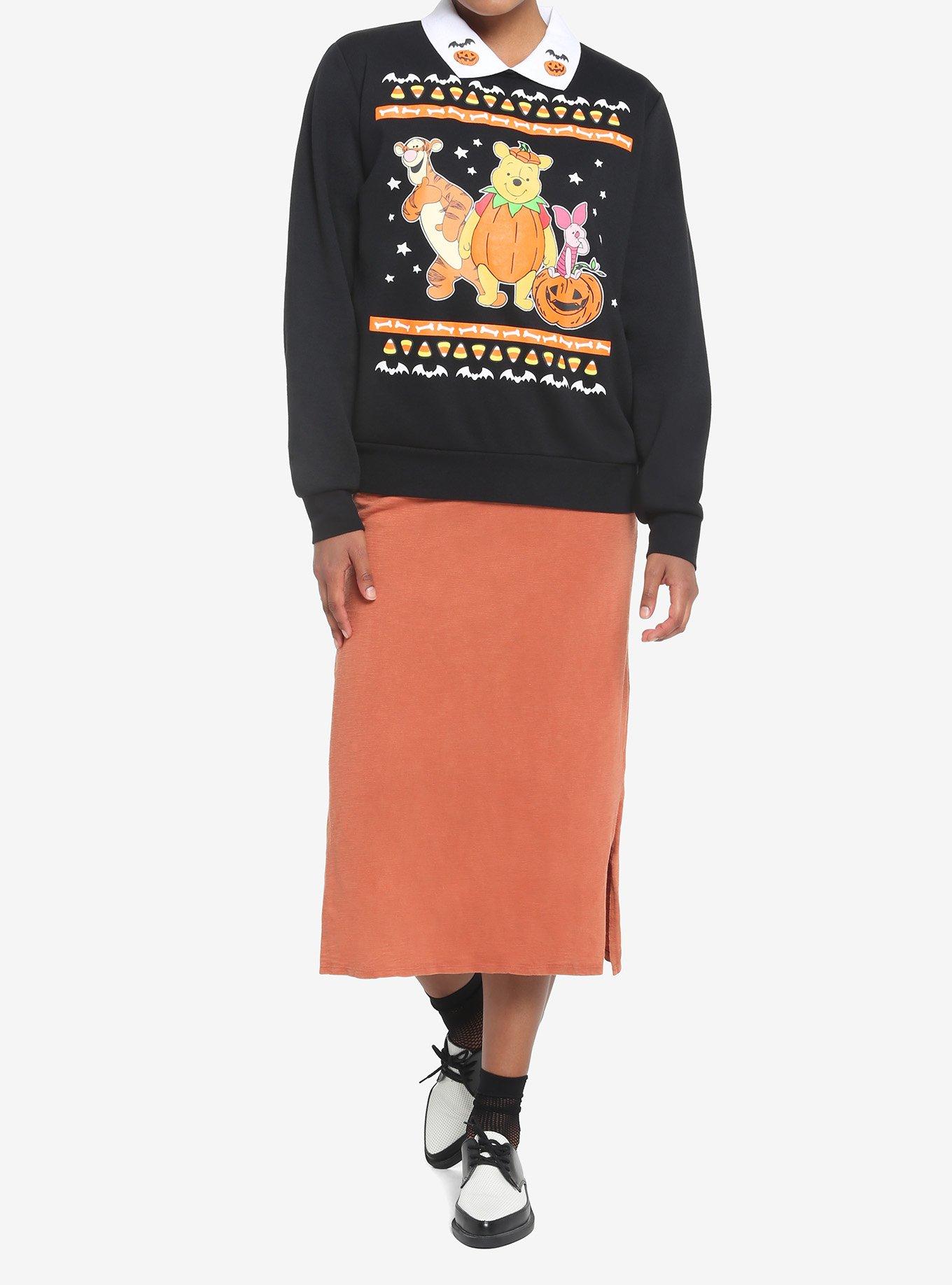Her Universe Disney Halloween Winnie The Pooh & Friends Collared Sweatshirt, MULTI, alternate