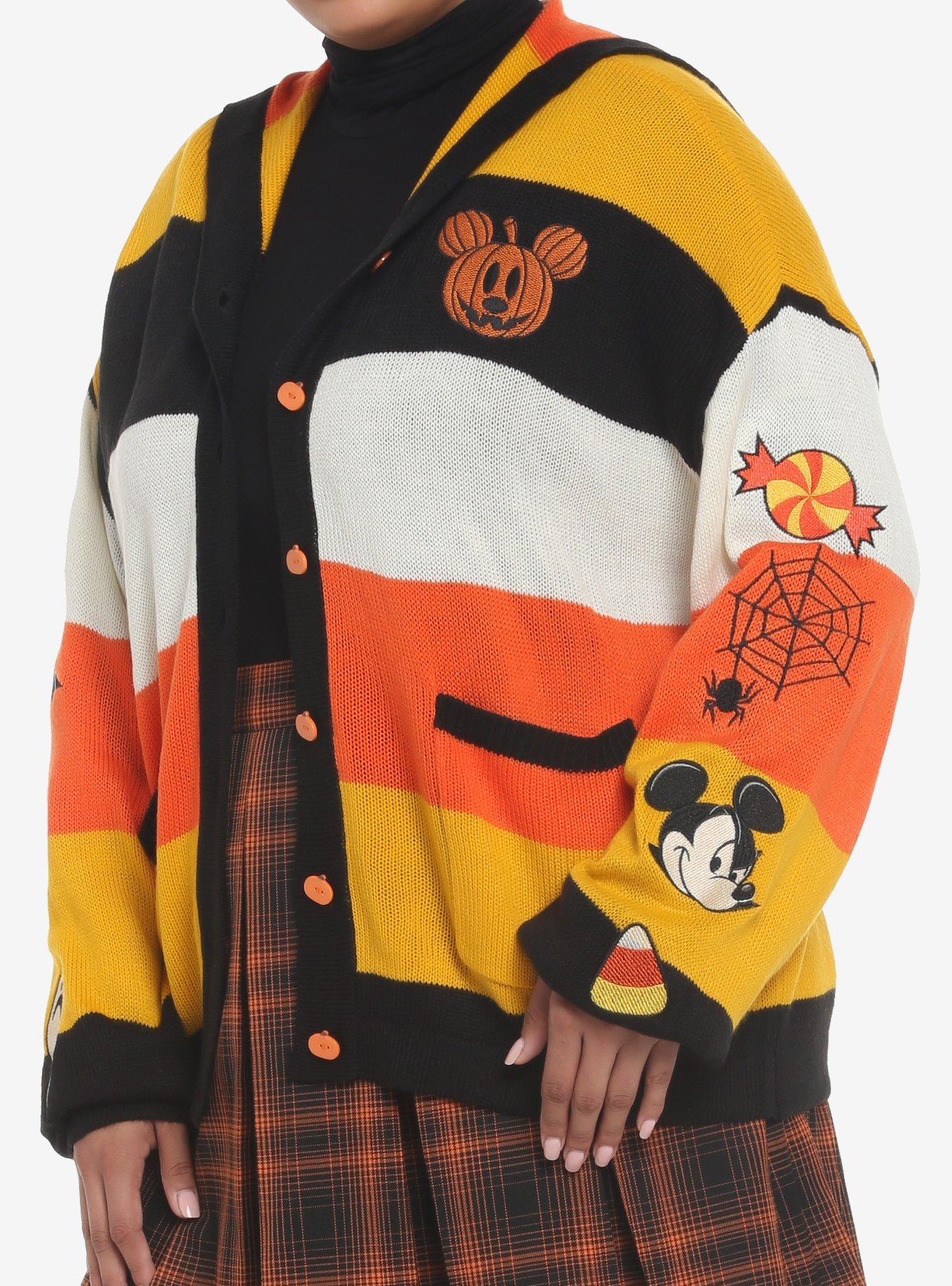 Her Universe Disney Halloween Mickey Mouse Stripe Hooded Cardigan Plus Size, MULTI, alternate