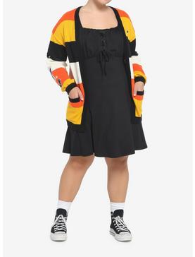 Her Universe Disney Halloween Mickey Mouse Stripe Open Cardigan Plus Size Her Universe Exclusive, , hi-res