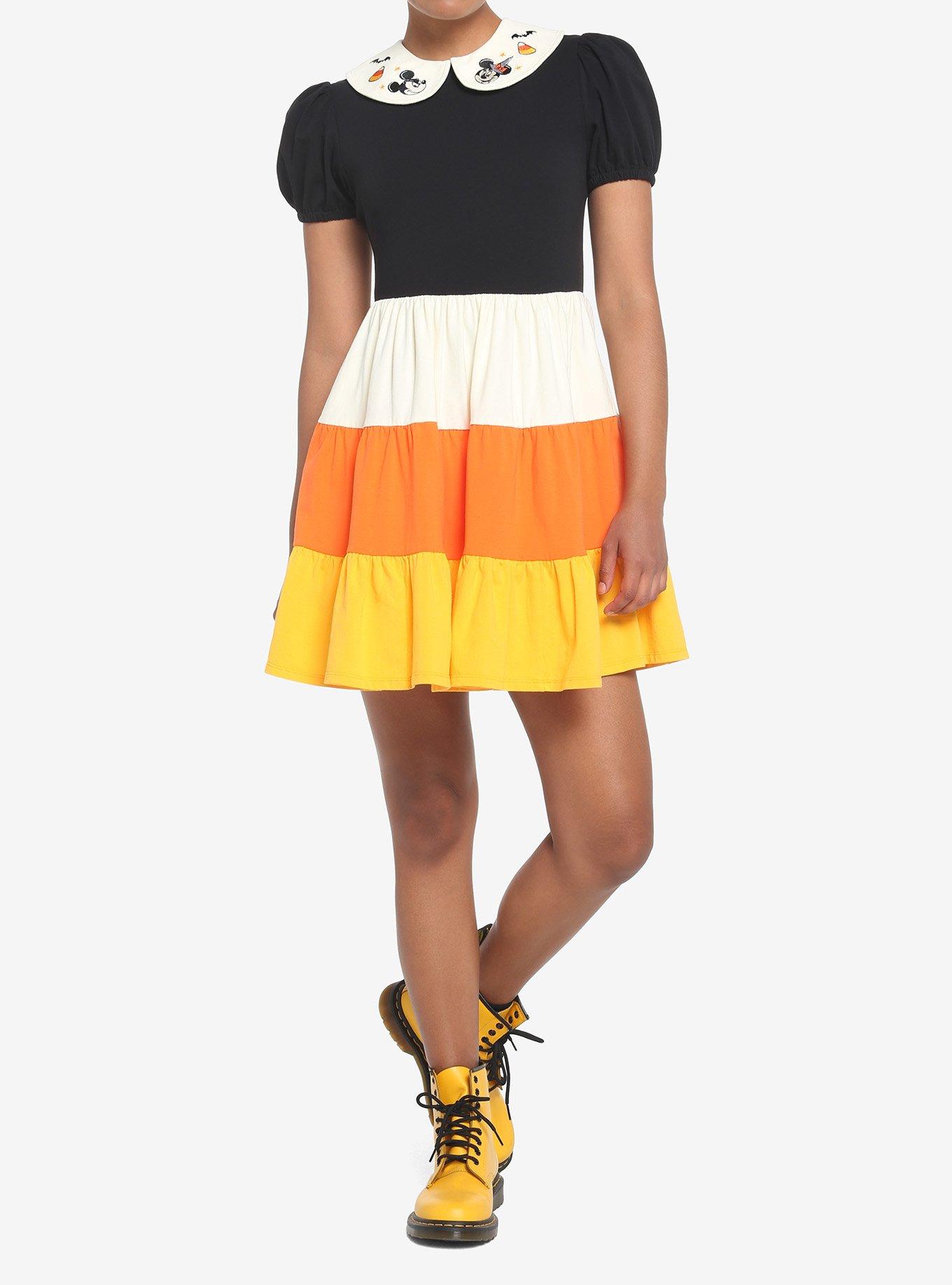 Her Universe Disney Halloween Candy Corn Collared Dress, MULTI, alternate