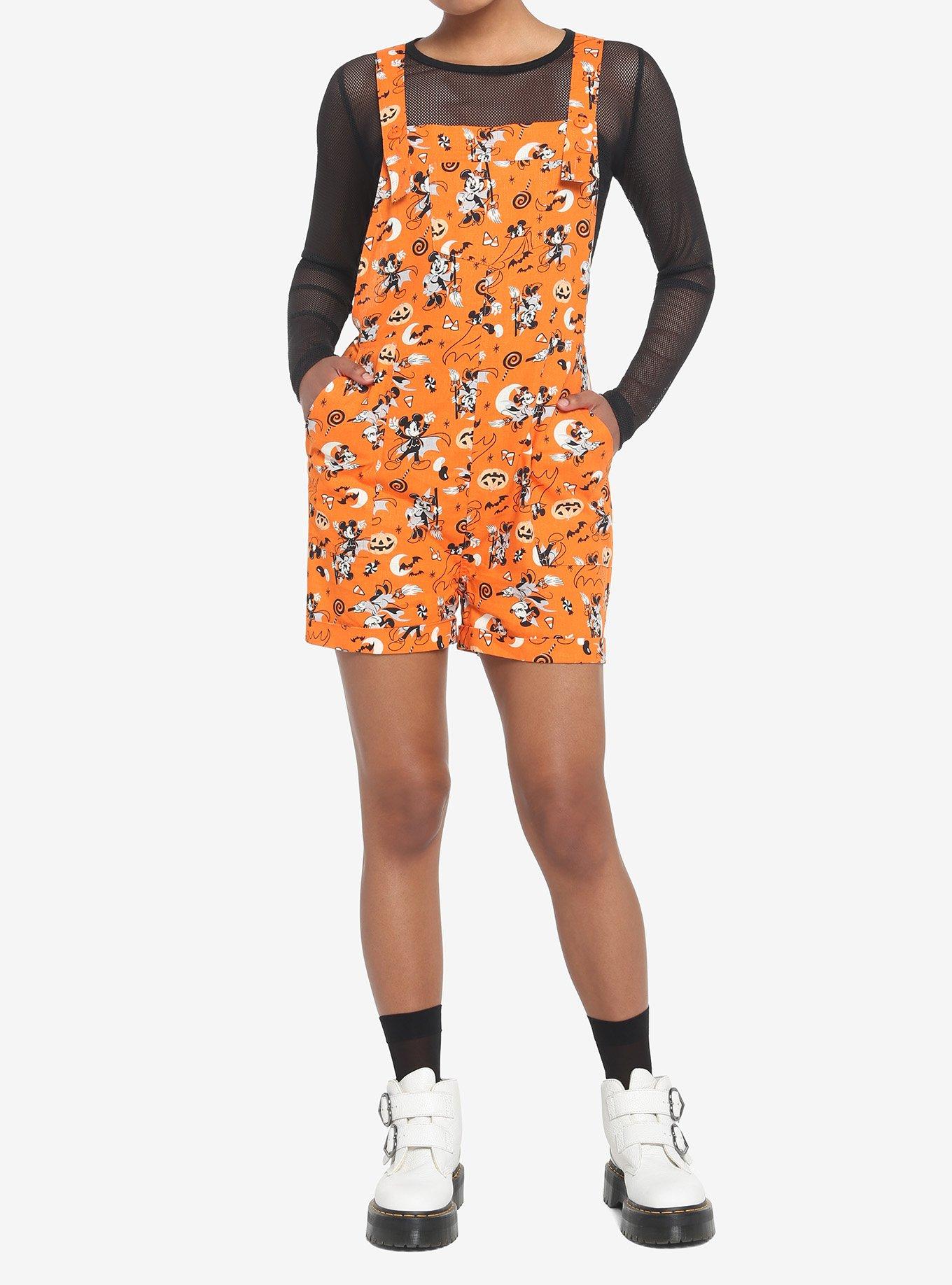 Her Universe Disney Halloween Vintage Icons Soft Shortalls, MULTI, alternate