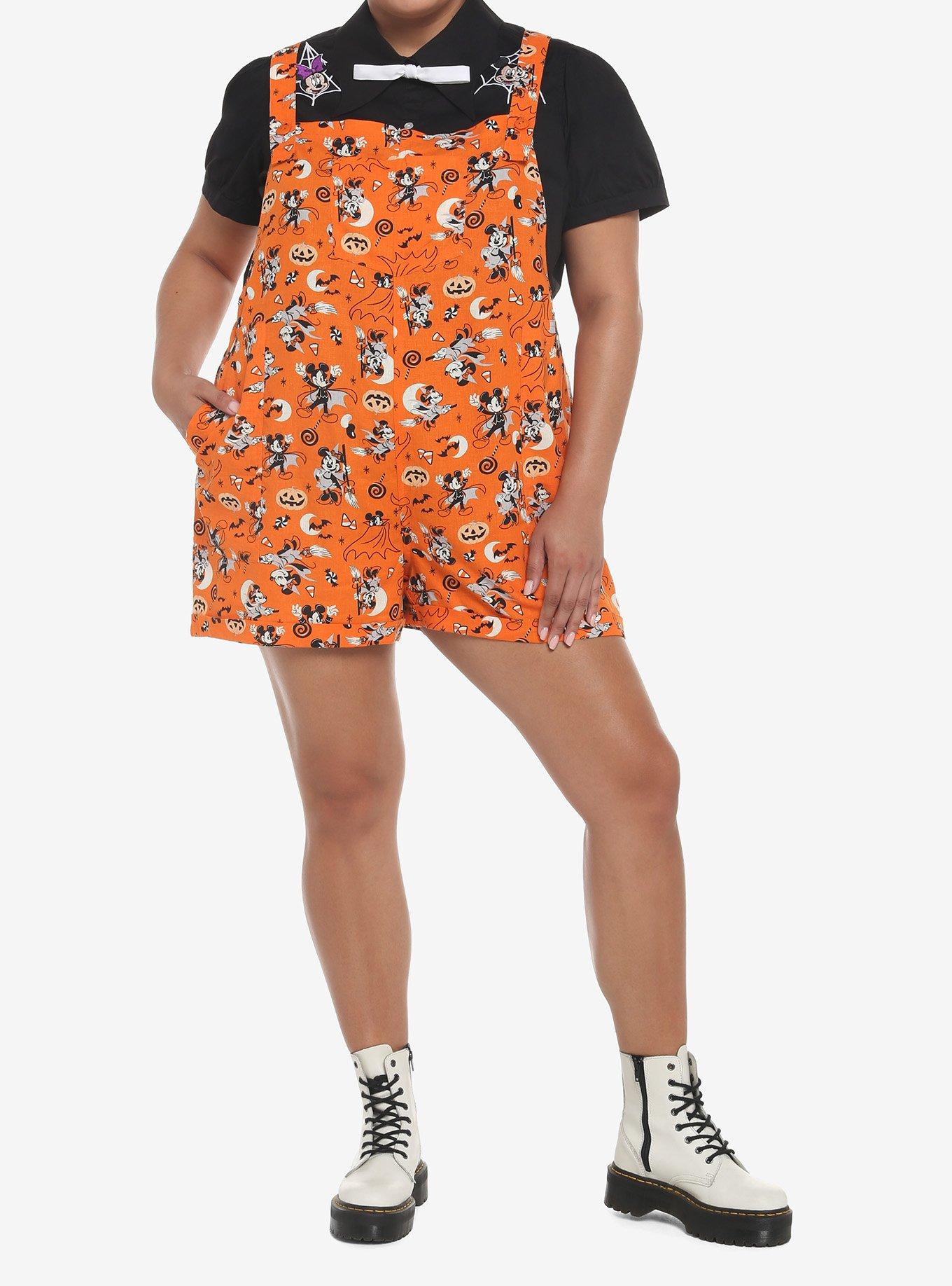 Her Universe Disney Halloween Vintage Icons Soft Shortalls Plus Size, MULTI, alternate