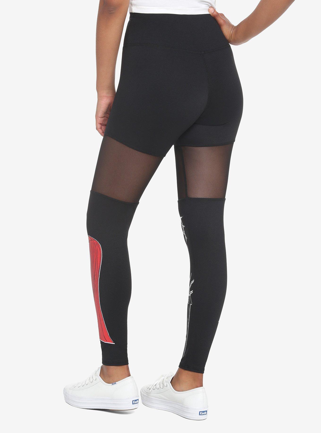 The Nightmare Before Christmas Jack & Sally Mesh Leggings, DEEP BLACK, alternate