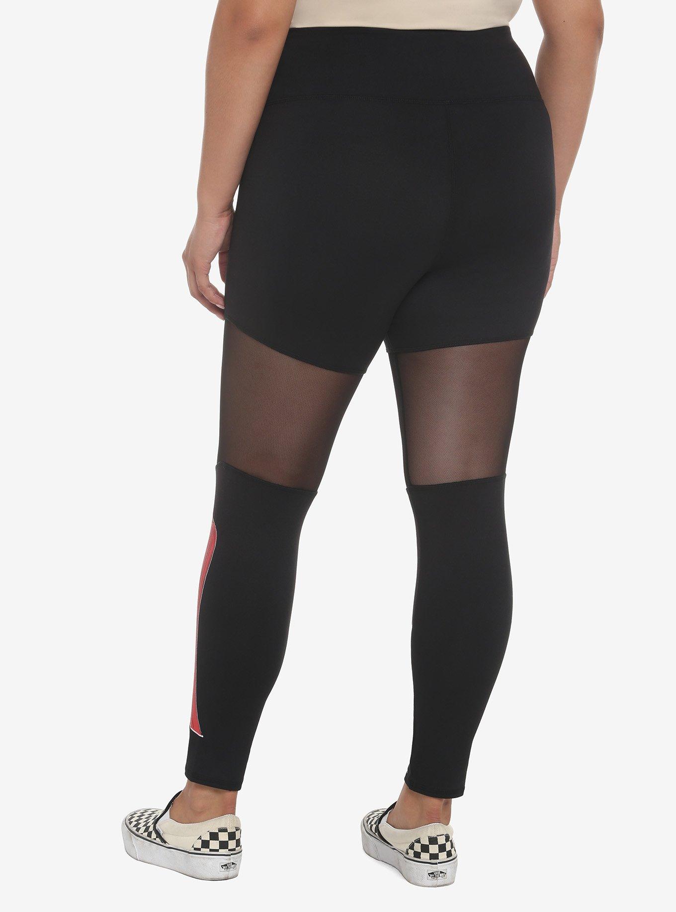 The Nightmare Before Christmas Jack & Sally Mesh Leggings Plus Size, DEEP BLACK, alternate
