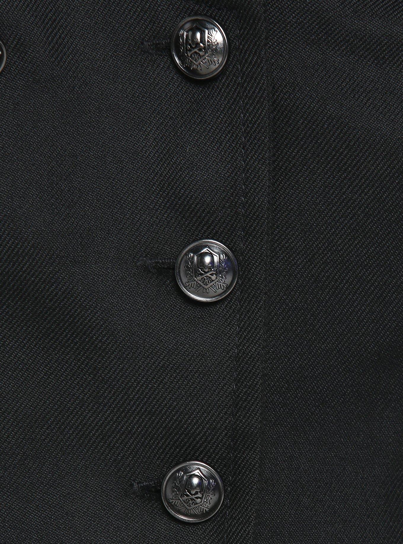 Black Double-Breasted Vest, DEEP BLACK, alternate