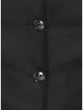Black Double-Breasted Vest Plus Size, DEEP BLACK, alternate
