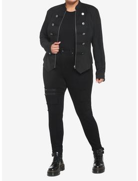 Black Military Jacket Plus Size, , hi-res