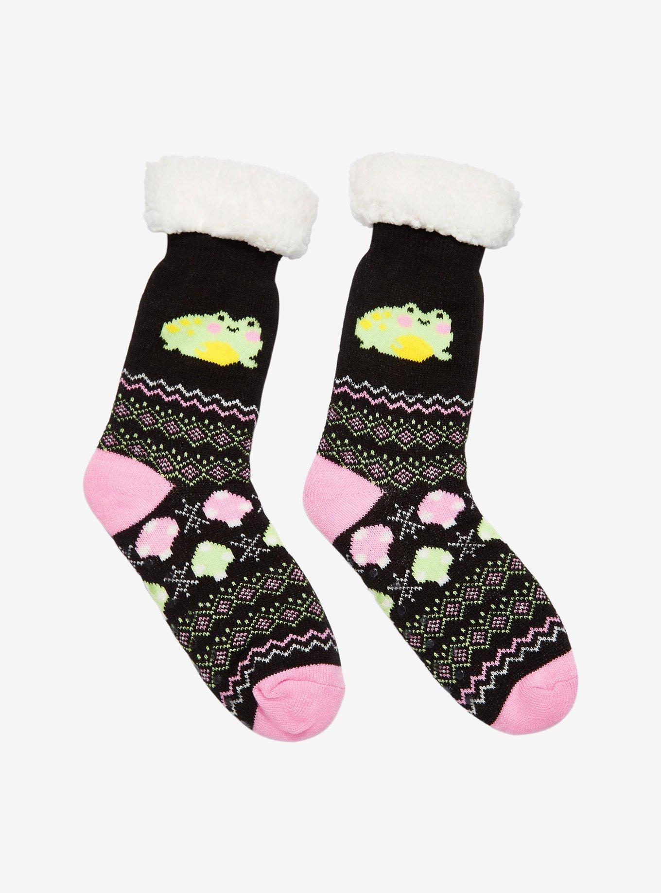 Frog Mushroom Cozy Socks, , alternate