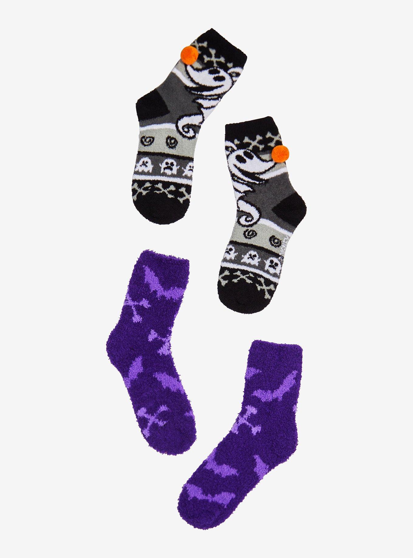 The Nightmare Before Christmas Zero Bats Fuzzy Socks 2 Pair, , alternate