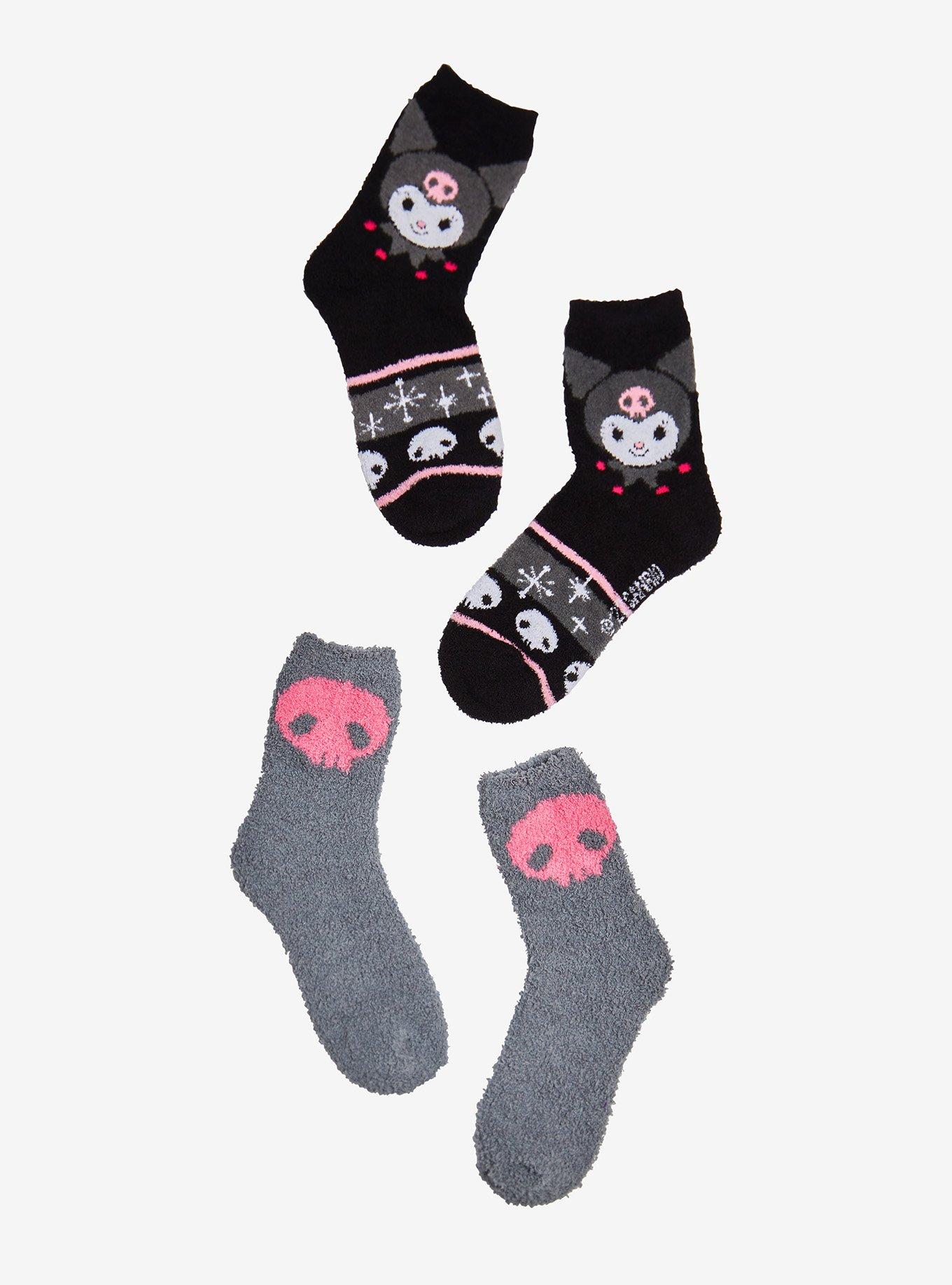 Kuromi Skull Fuzzy Socks 2 Pair, , alternate