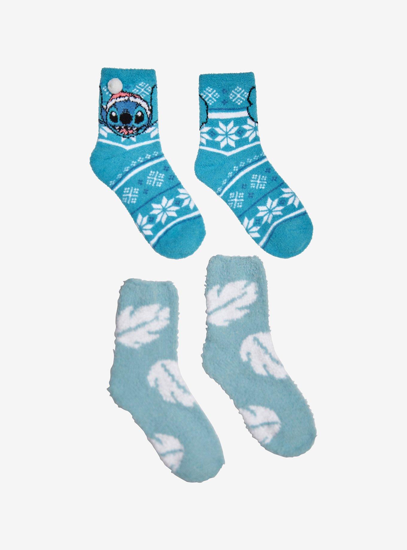 Disney Lilo & Stitch Fair Isle Fuzzy Socks 2 Pair, , alternate