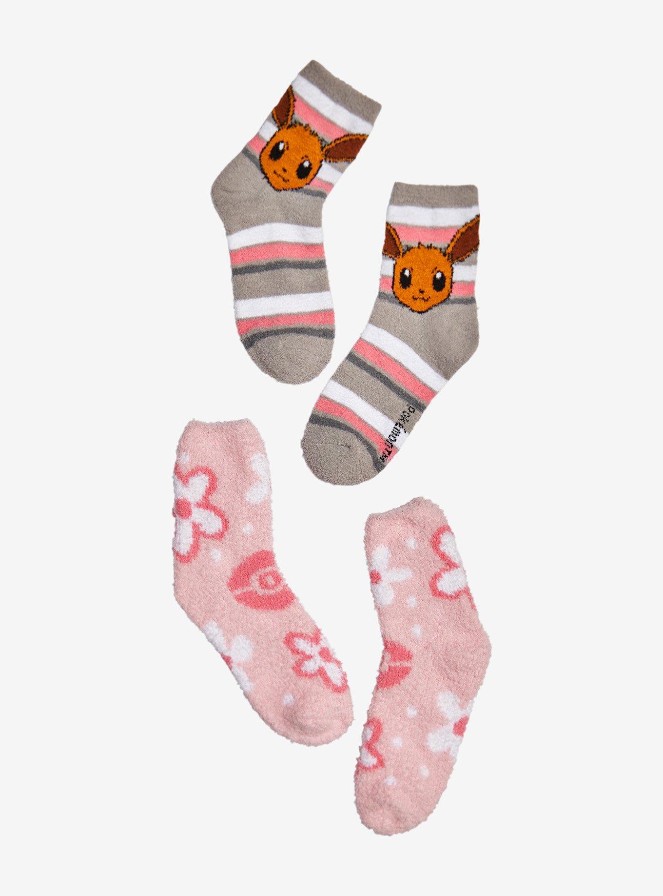 Pokemon Eevee Flowers Fuzzy Socks 2 Pair, , alternate