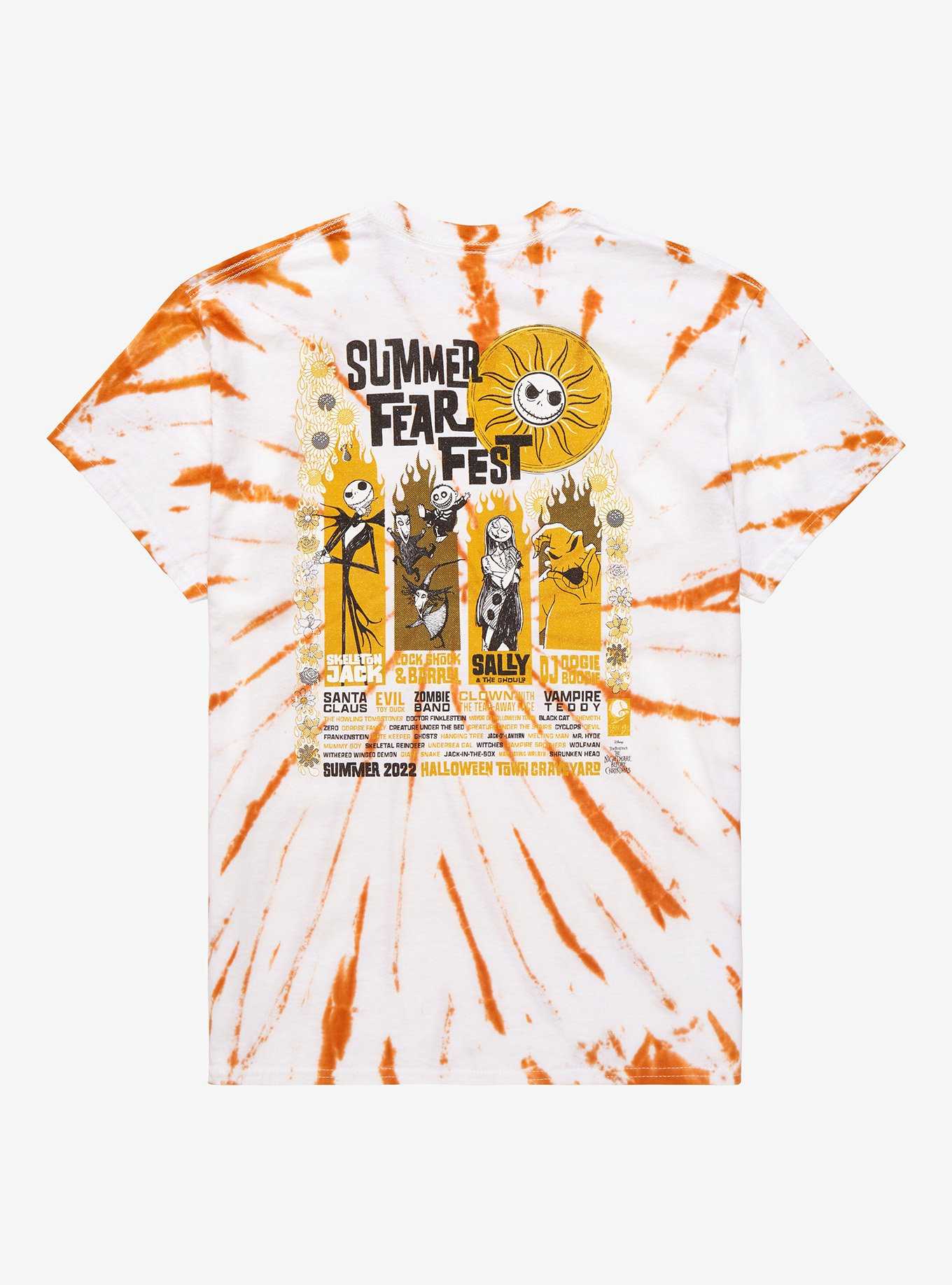 Disney The Nightmare Before Christmas Characters Summer Fear Fest Tie-Dye Youth T-Shirt - BoxLunch Exclusive , , hi-res