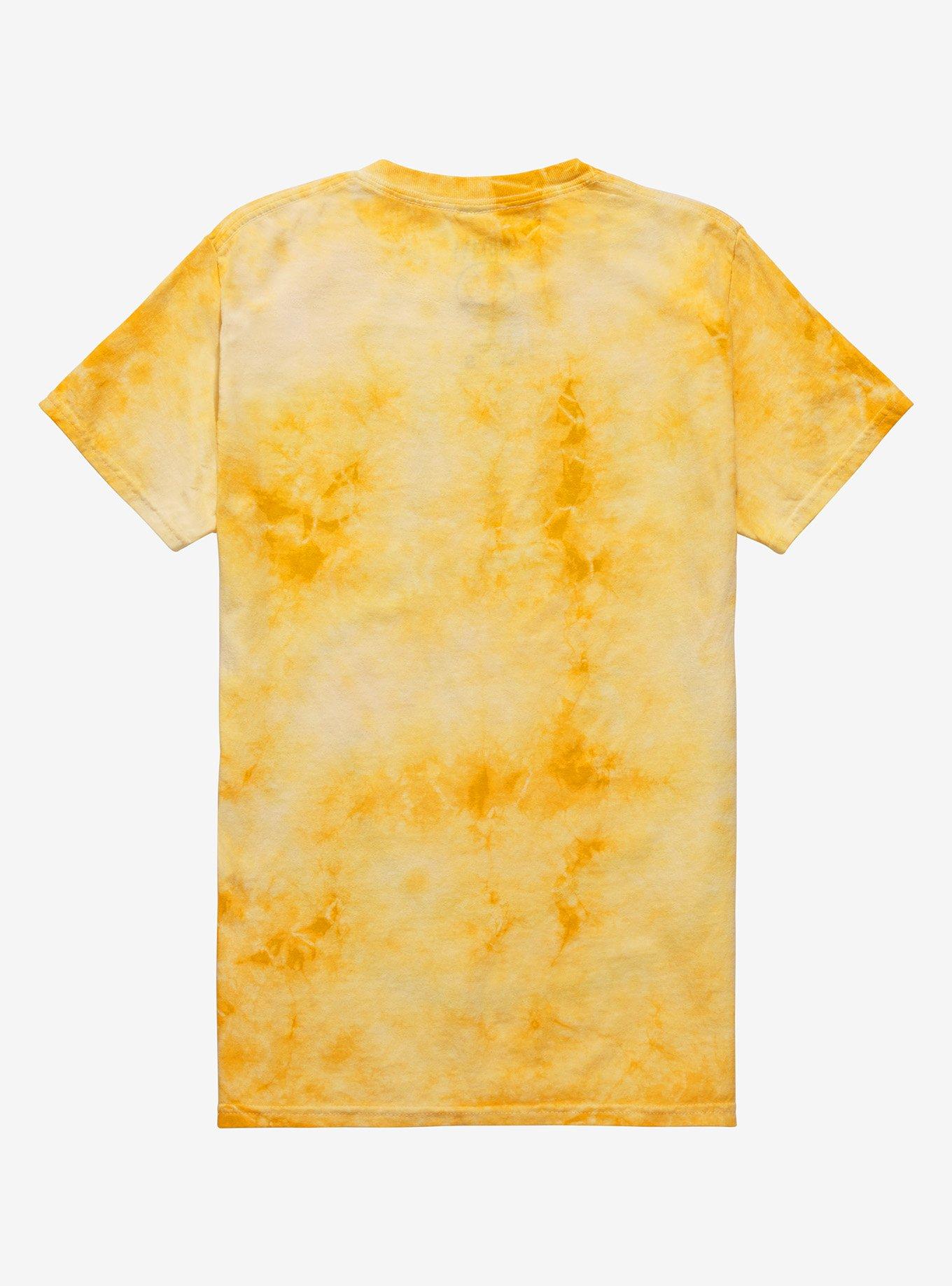 Nirvana Smile Yellow Tie-Dye Boyfriend Fit Girls T-Shirt, BRIGHT YELLOW, alternate