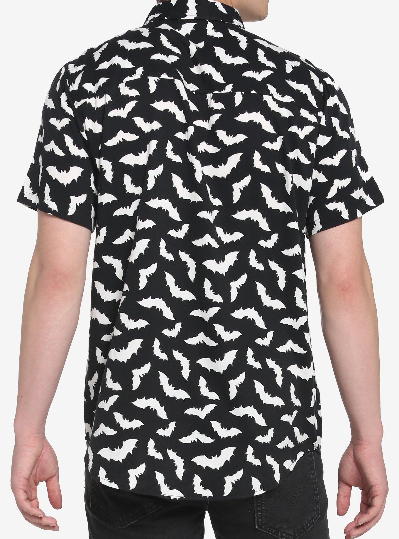 Bats Woven Button-Up, BLACK, alternate