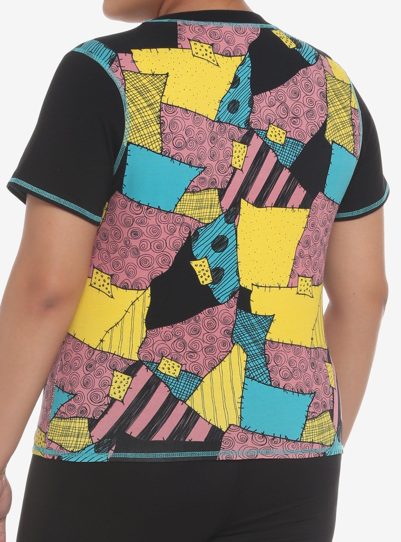 The Nightmare Before Christmas Sally Patchwork Skimmer Girls Top Plus Size, MULTI, alternate