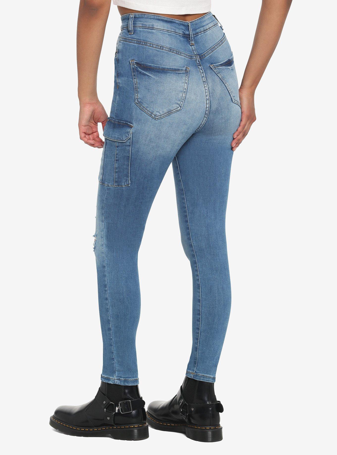 Indigo Cargo Skinny Jeans, INDIGO, alternate