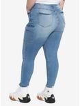 Indigo Cargo Pocket Girls Skinny Jeans Plus Size, INDIGO, alternate
