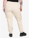 Ivory Cargo Jogger Pants Plus Size, BLACK, alternate
