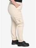 Ivory Cargo Jogger Pants Plus Size, BLACK, alternate