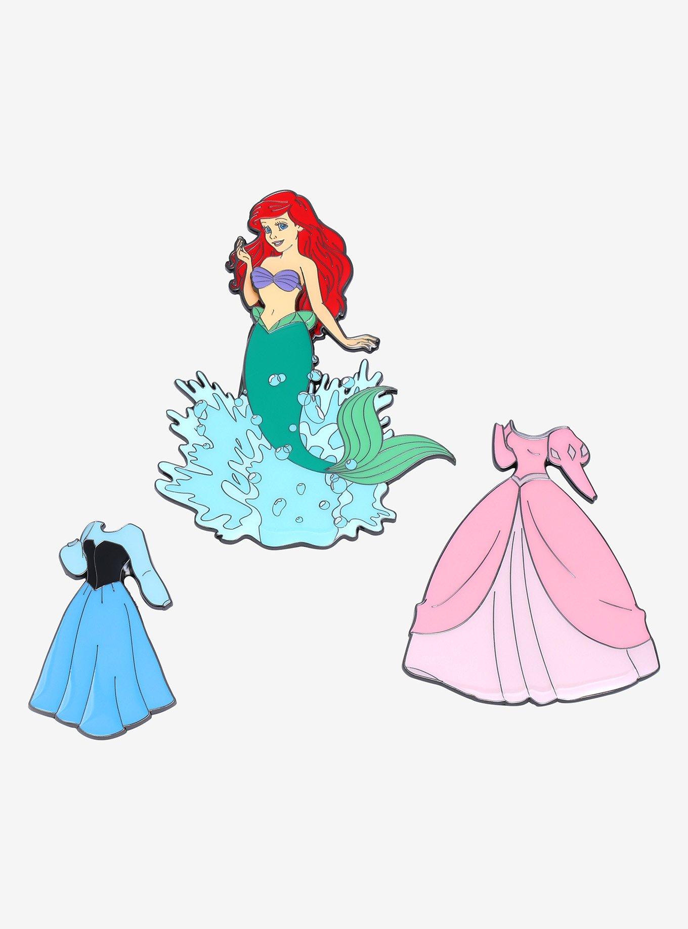 Loungefly Disney The Little Mermaid Ariel Magnetic Outfits Enamel Pin - BoxLunch Exclusive, , alternate