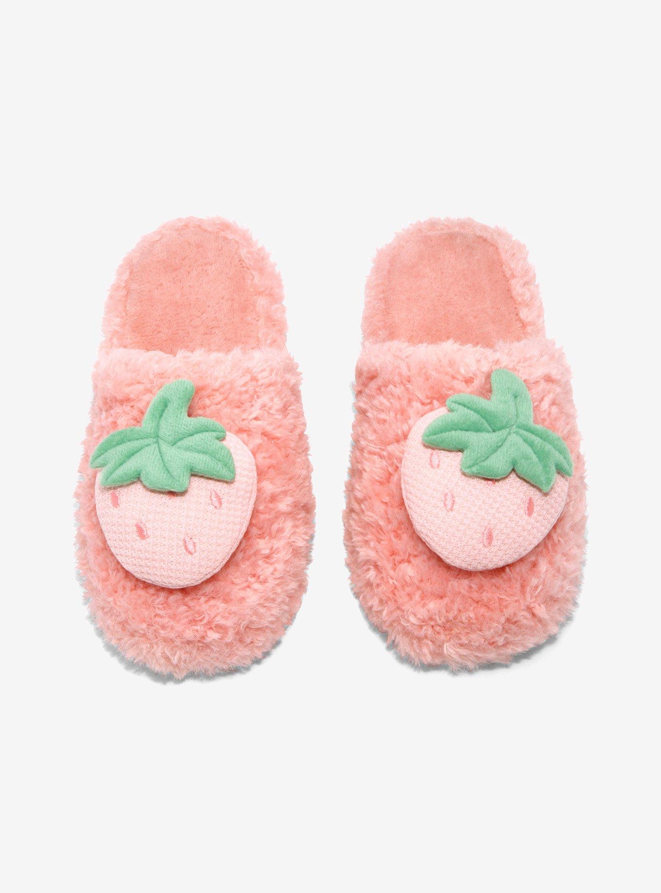 Strawberry Plush Slippers, MULTI, alternate