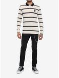 Black & Tan Stripe Skull Long-Sleeve Polo Shirt, BROWN, alternate