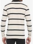 Black & Tan Stripe Skull Long-Sleeve Polo Shirt, BROWN, alternate