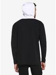 Black & White Long-Sleeve T-Shirt With Hood, BLACK  WHITE, alternate