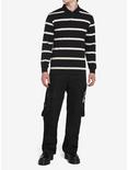 Black & Tan Stripe Long-Sleeve Polo Shirt, BROWN, alternate