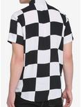 Black & White Checkered Woven Button-Up, BLACK  WHITE, alternate