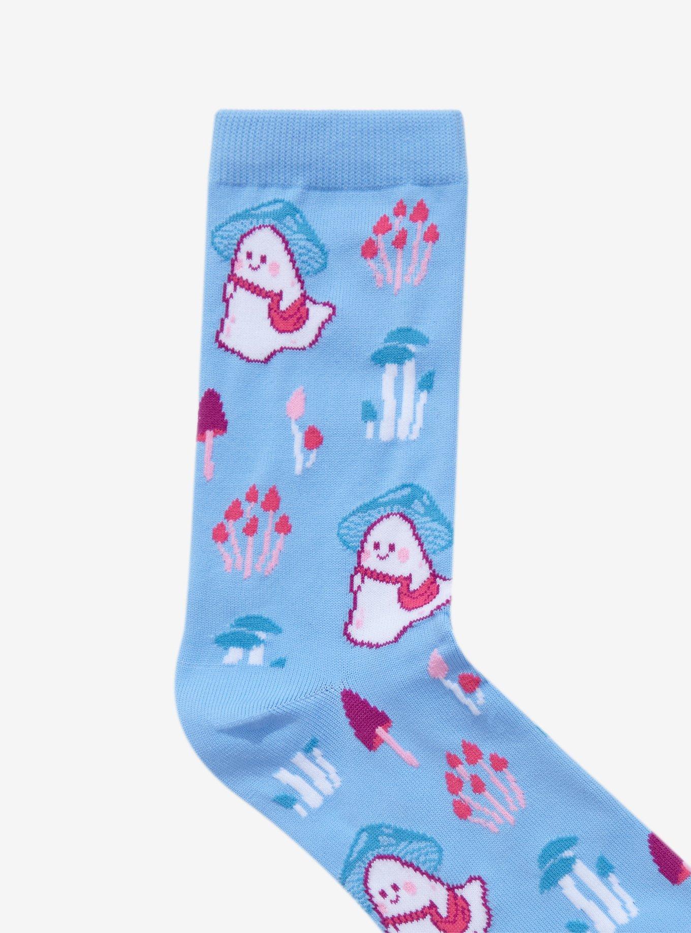 Mushroom Ghost Crew Socks By Arcasian, , alternate