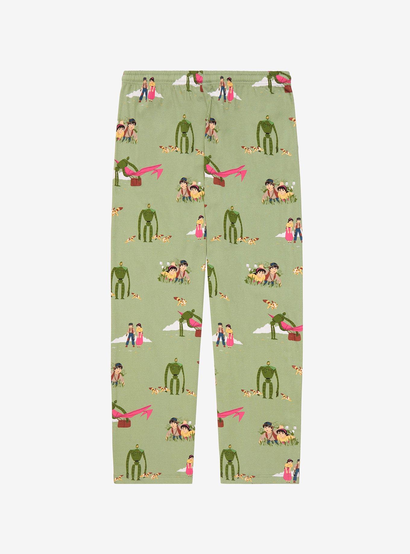Studio Ghibli Castle in the Sky Characters Allover Print Sleep Pants - BoxLunch Exclusive, SAGE, alternate
