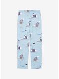Studio Ghibli Howl’s Moving Castle Icons & Characters Allover Print Sleep Pants - BoxLunch Exclusive , LIGHT BLUE, alternate