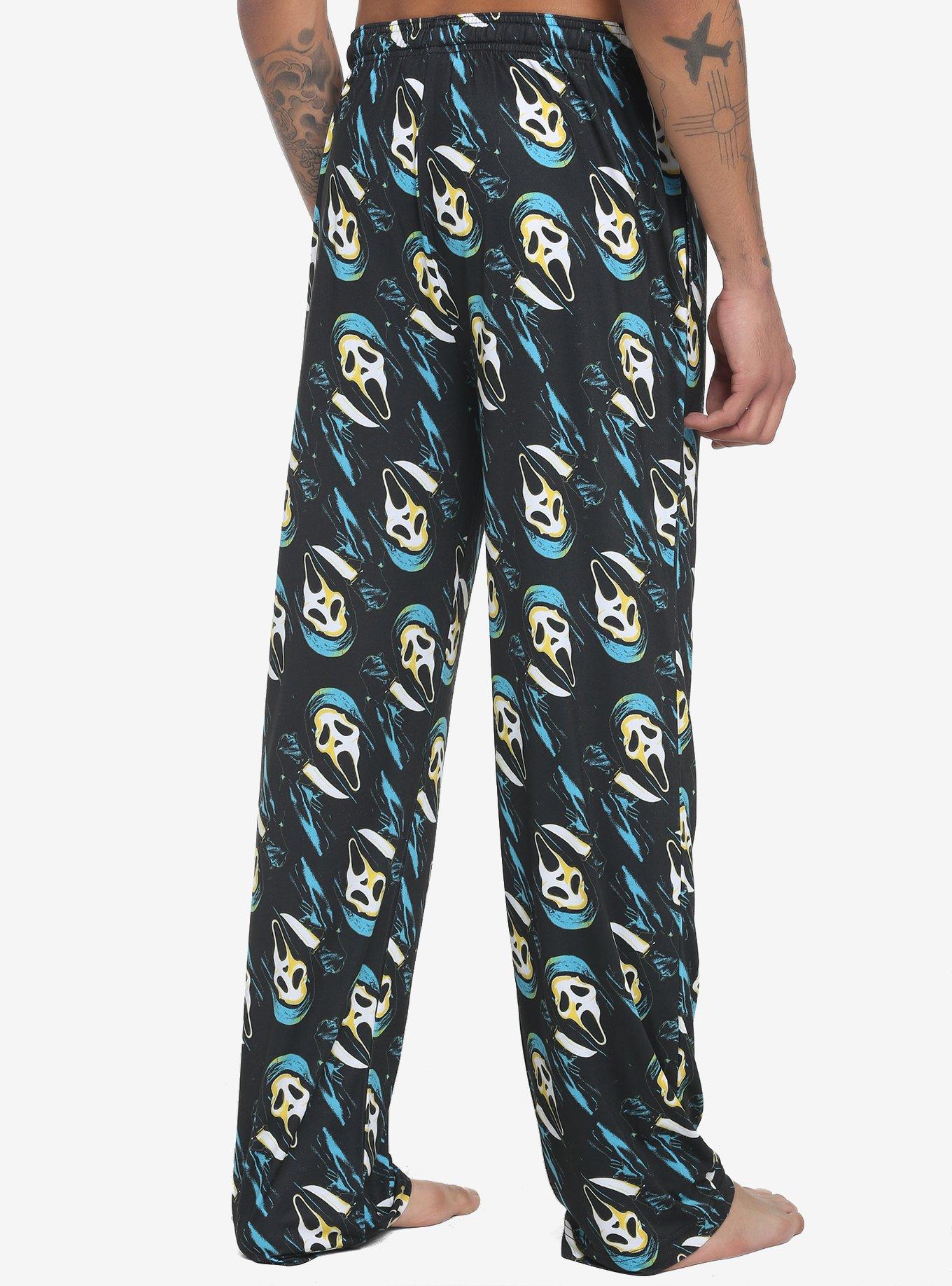 Scream Ghost Face Allover Print Pajama Pants, MULTI, alternate