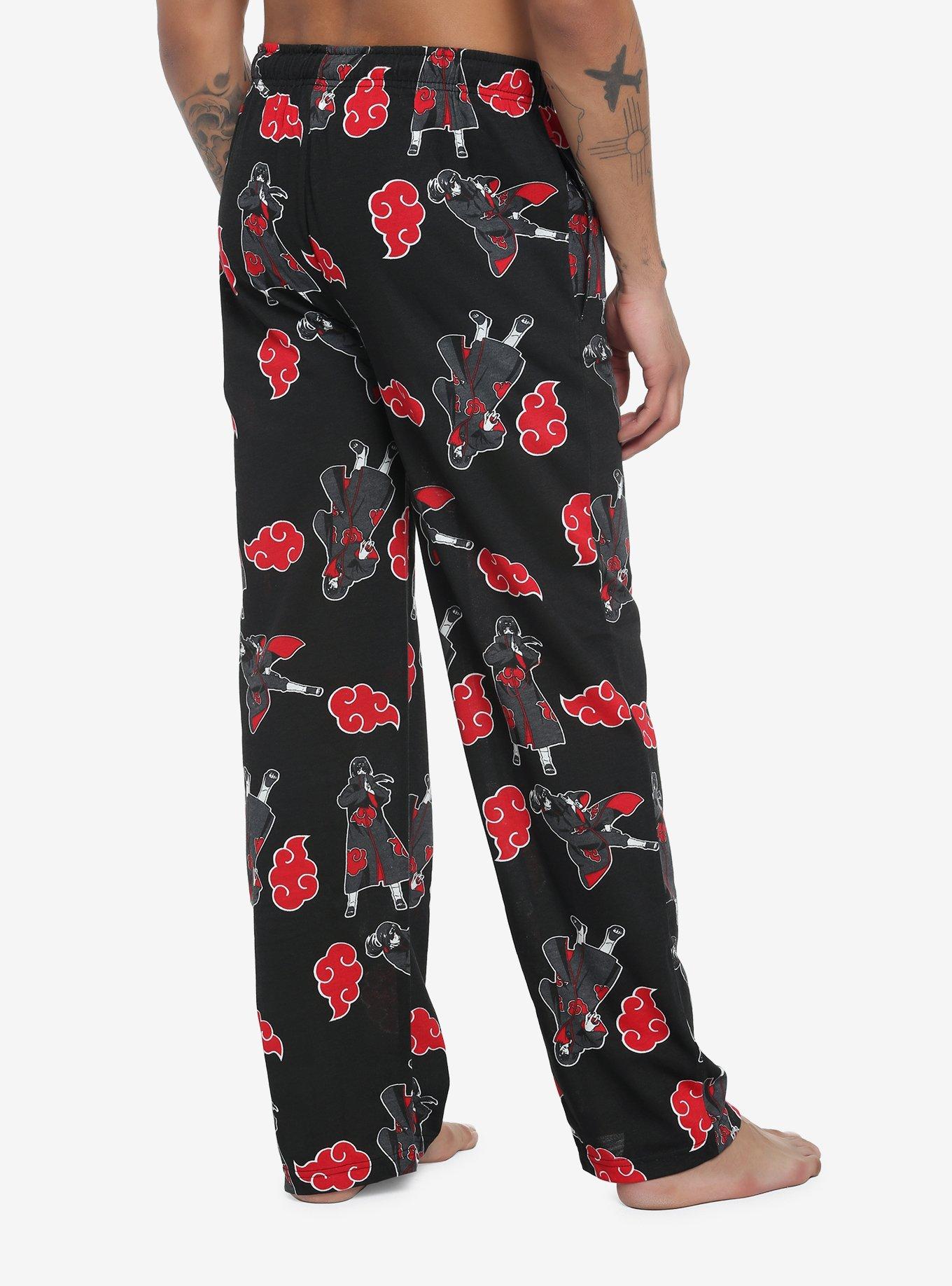 Naruto Shippuden Itachi Uchiha Allover Print Pajama Pants, RED, alternate