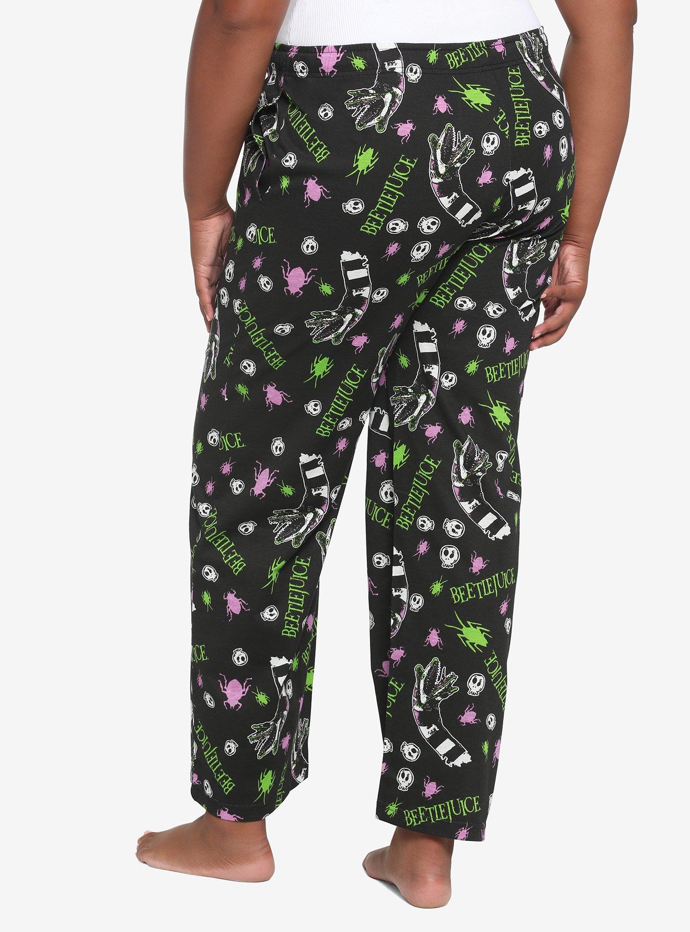 Beetlejuice Logos Pajama Pants Plus Size, MULTI, alternate