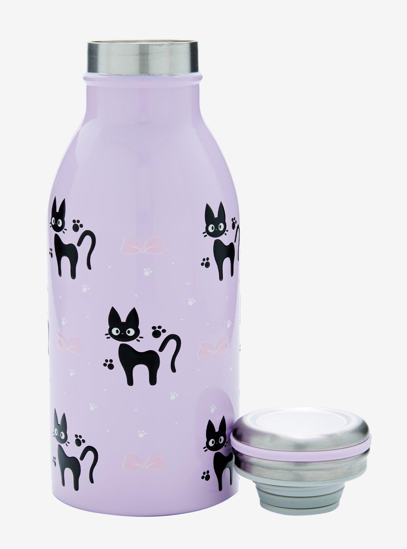 Studio Ghibli Kiki's Delivery Service Jiji Lavender Stainless Steel Water Bottle, , alternate
