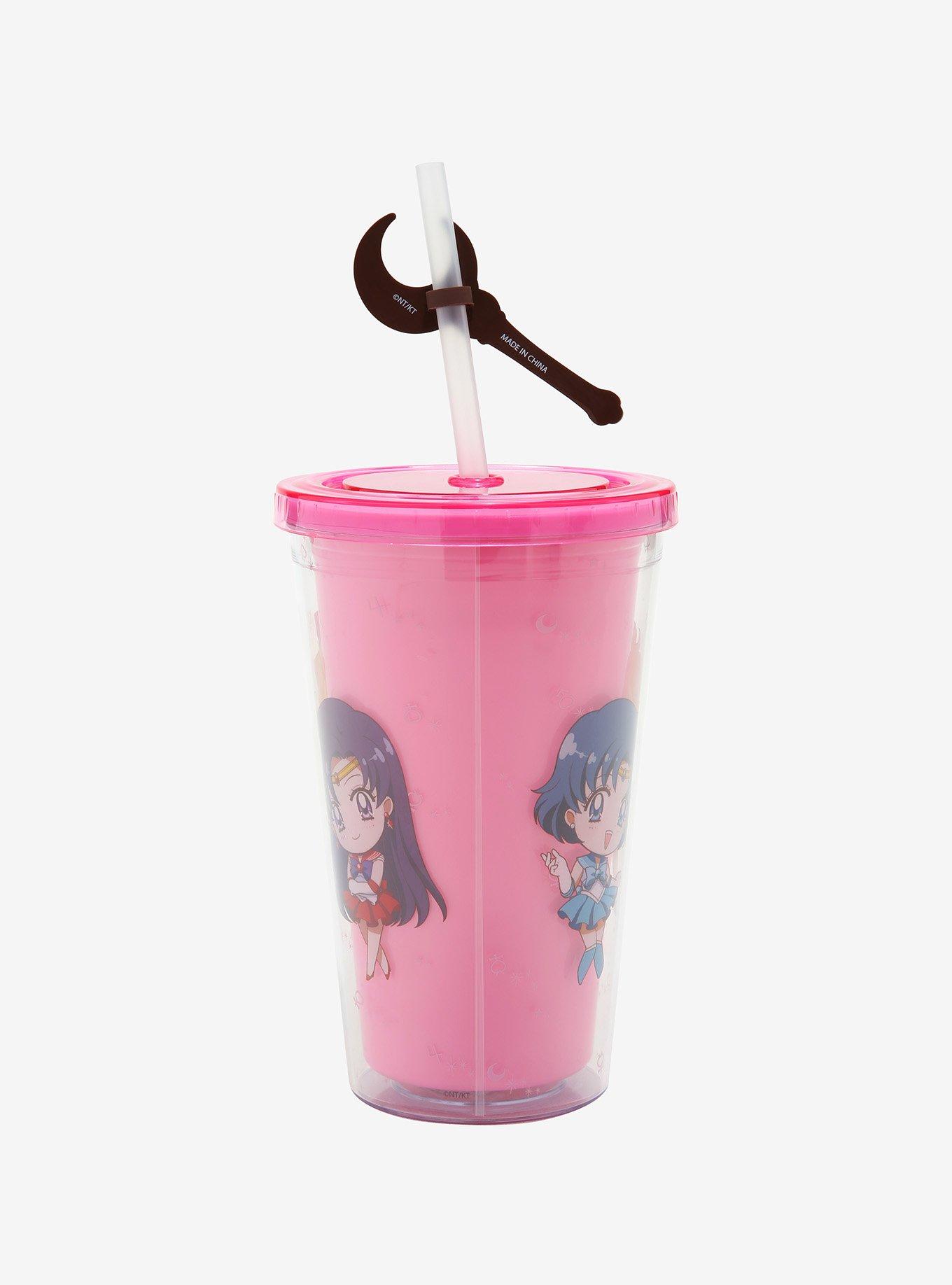 Sailor Moon Chibi Guardians Moon Stick Topper Acrylic Travel Cup, , alternate