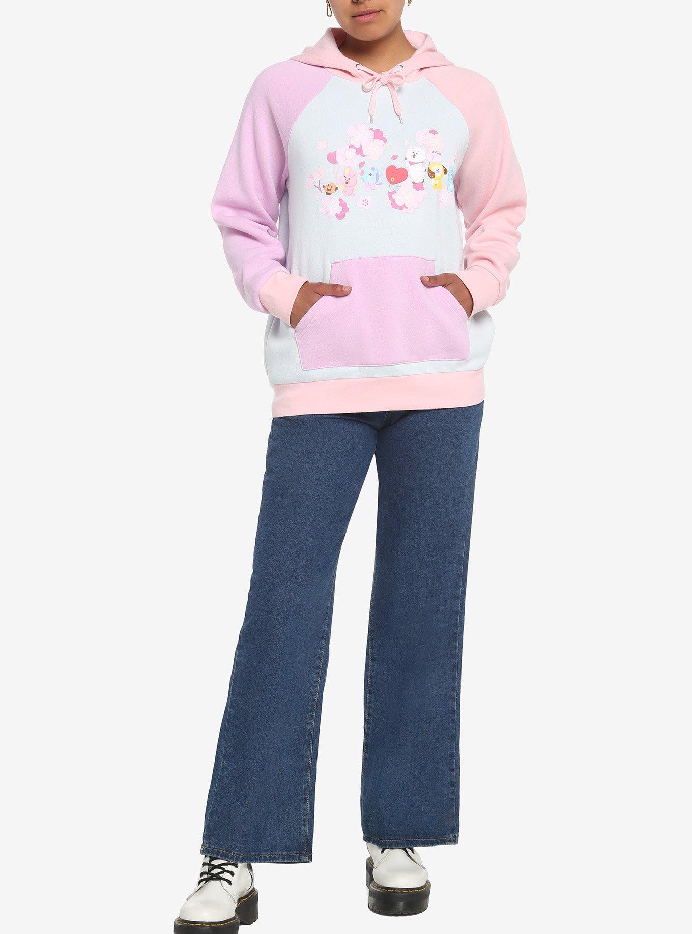 BT21 Cherry Blossom Color-Block Girls Hoodie, MULTI, alternate