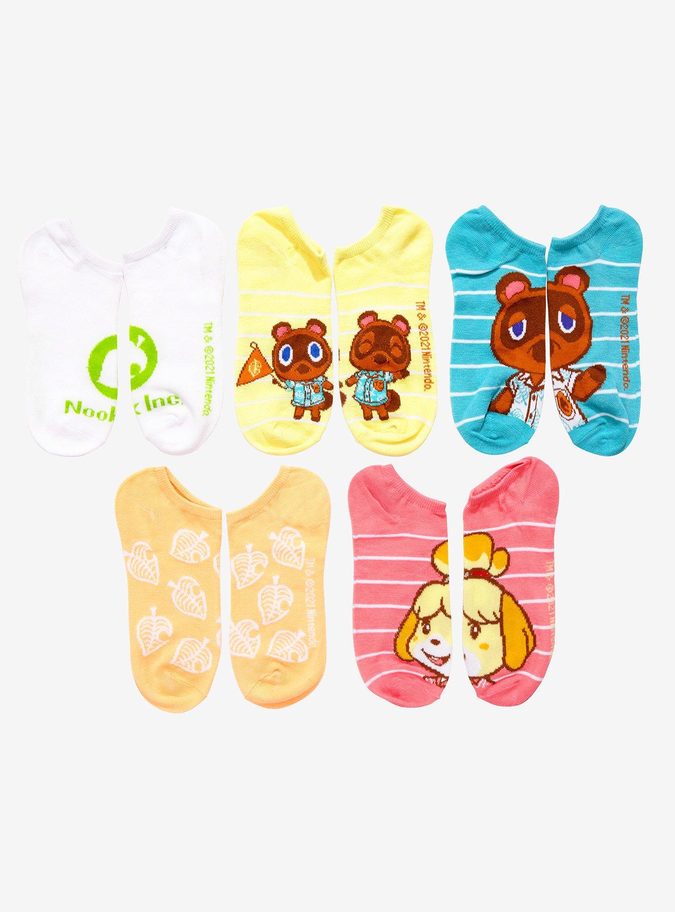 Animal Crossing: New Horizons NPC Nook Inc. No-Show Socks 5 Pair, , alternate