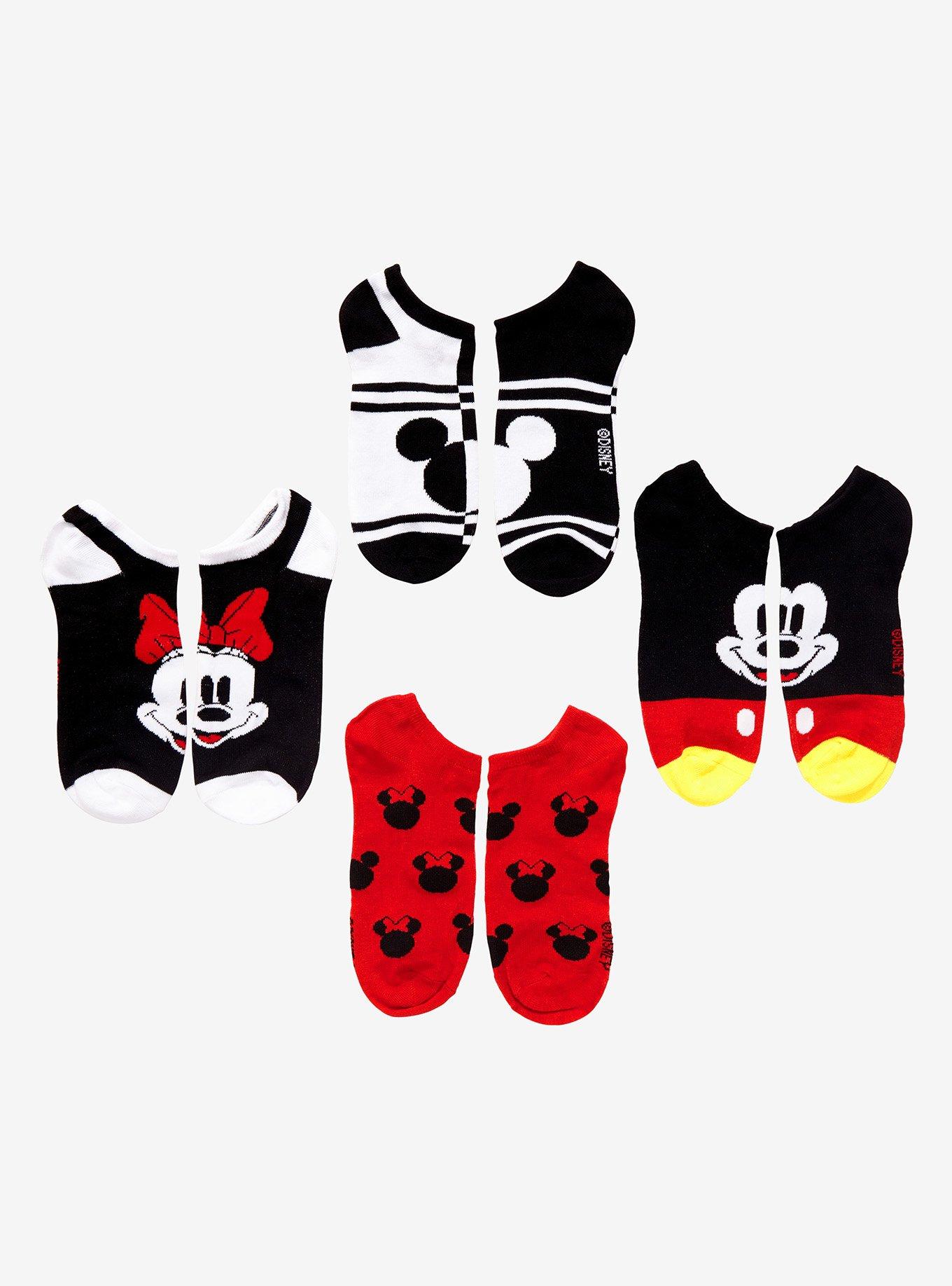 Disney Mickey Mouse Classic Colors No-Show Socks 4 Pair, , alternate