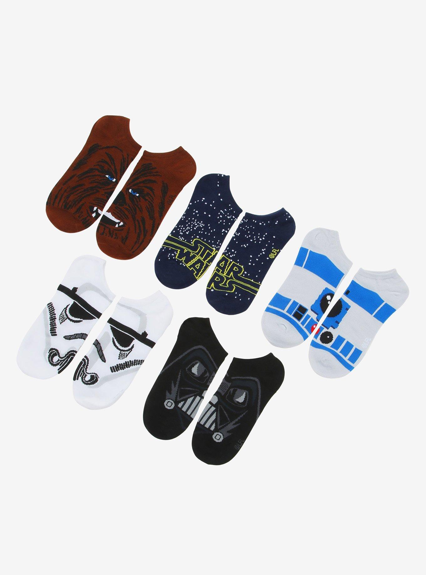 Star Wars Character No-Show Socks 5 Pair, , alternate