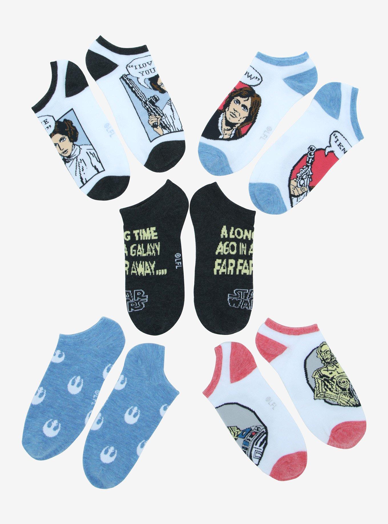 Star Wars Princess Leia Comic No-Show Socks 5 Pair, , alternate