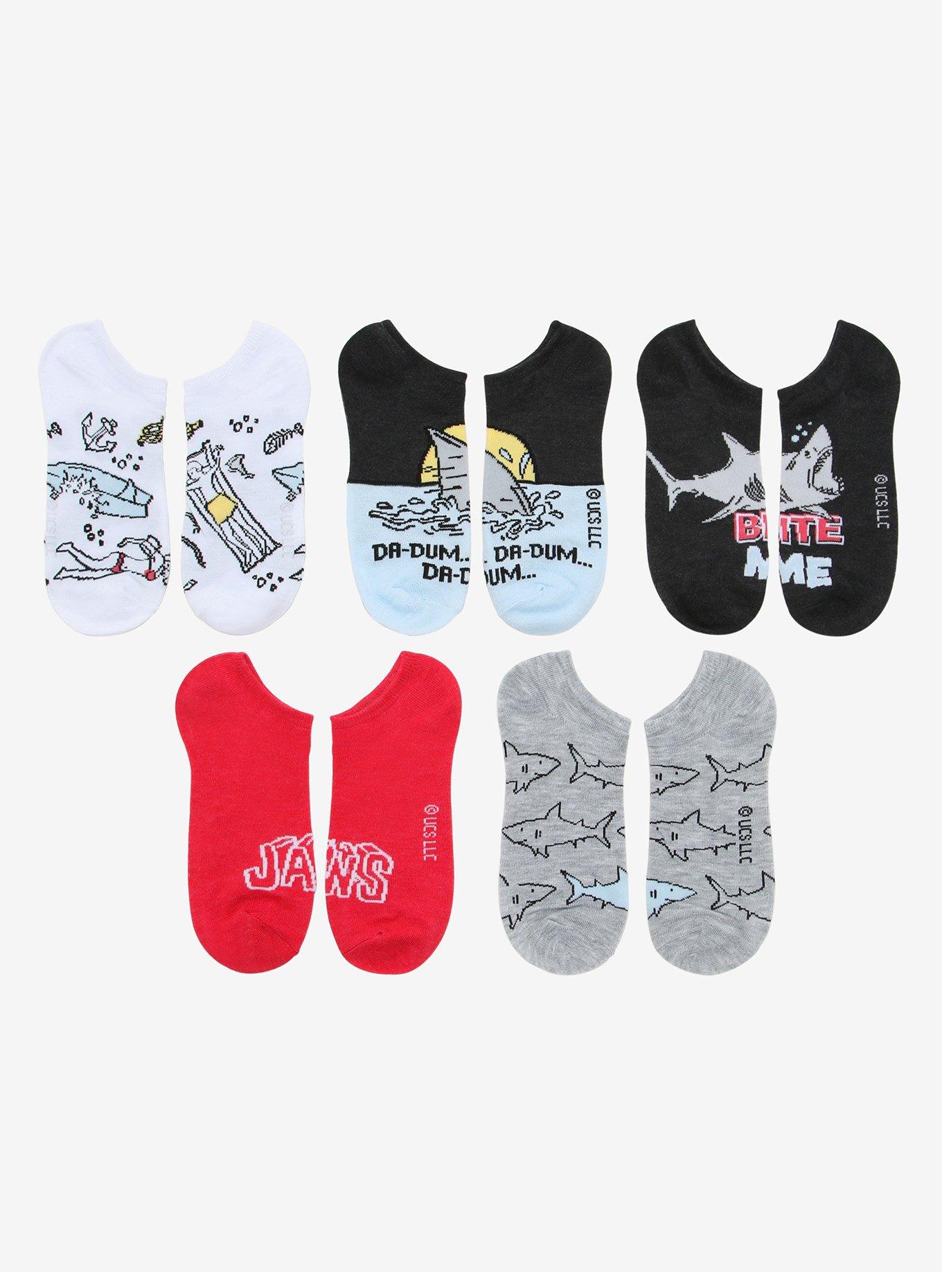 Jaws No-Show Socks 5 Pair, , hi-res