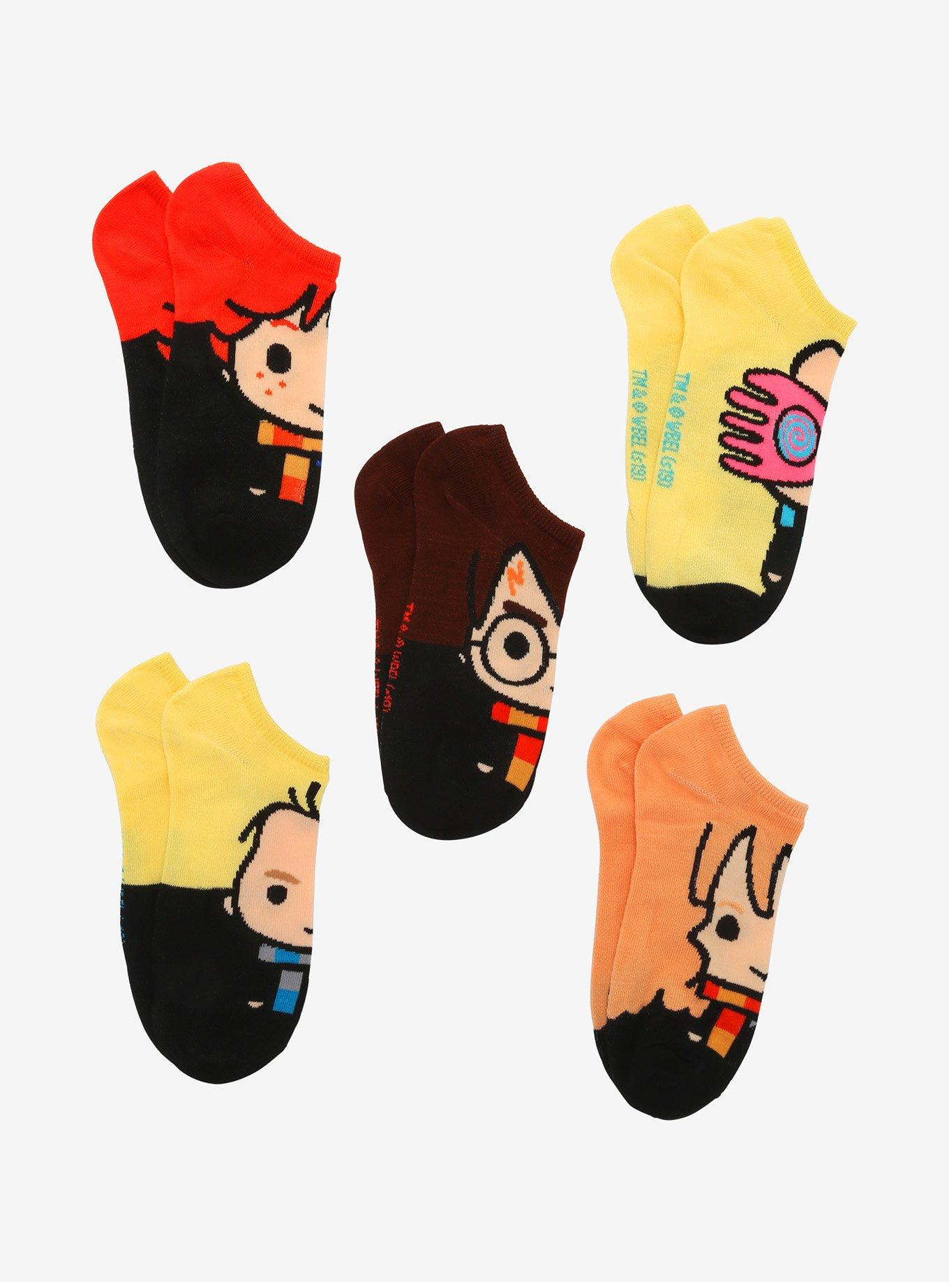 Harry Potter Chibi Character No-Show Socks 5 Pair, , hi-res